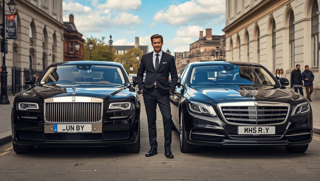 Chauffeur with Mercedes S Class and Roll Royce