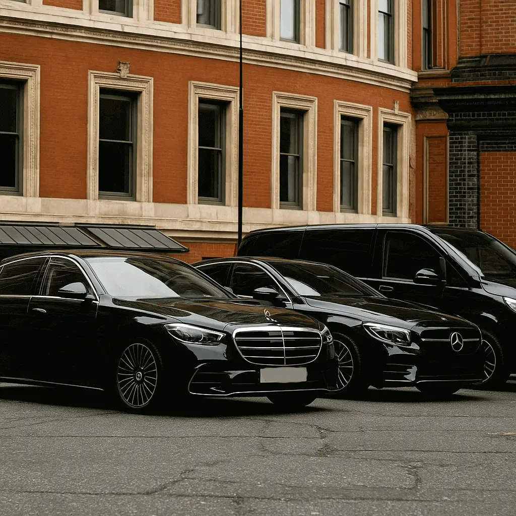 Mercedes S Class, E Class and V Class.